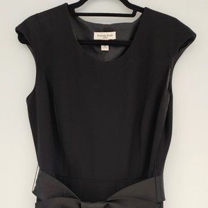Amanda Smith Black A-line Dress with Satin belt Sash Size 14